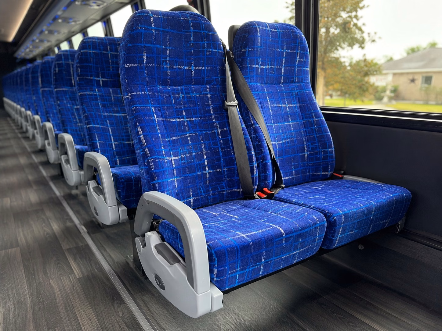 56 passenger charter bus inside